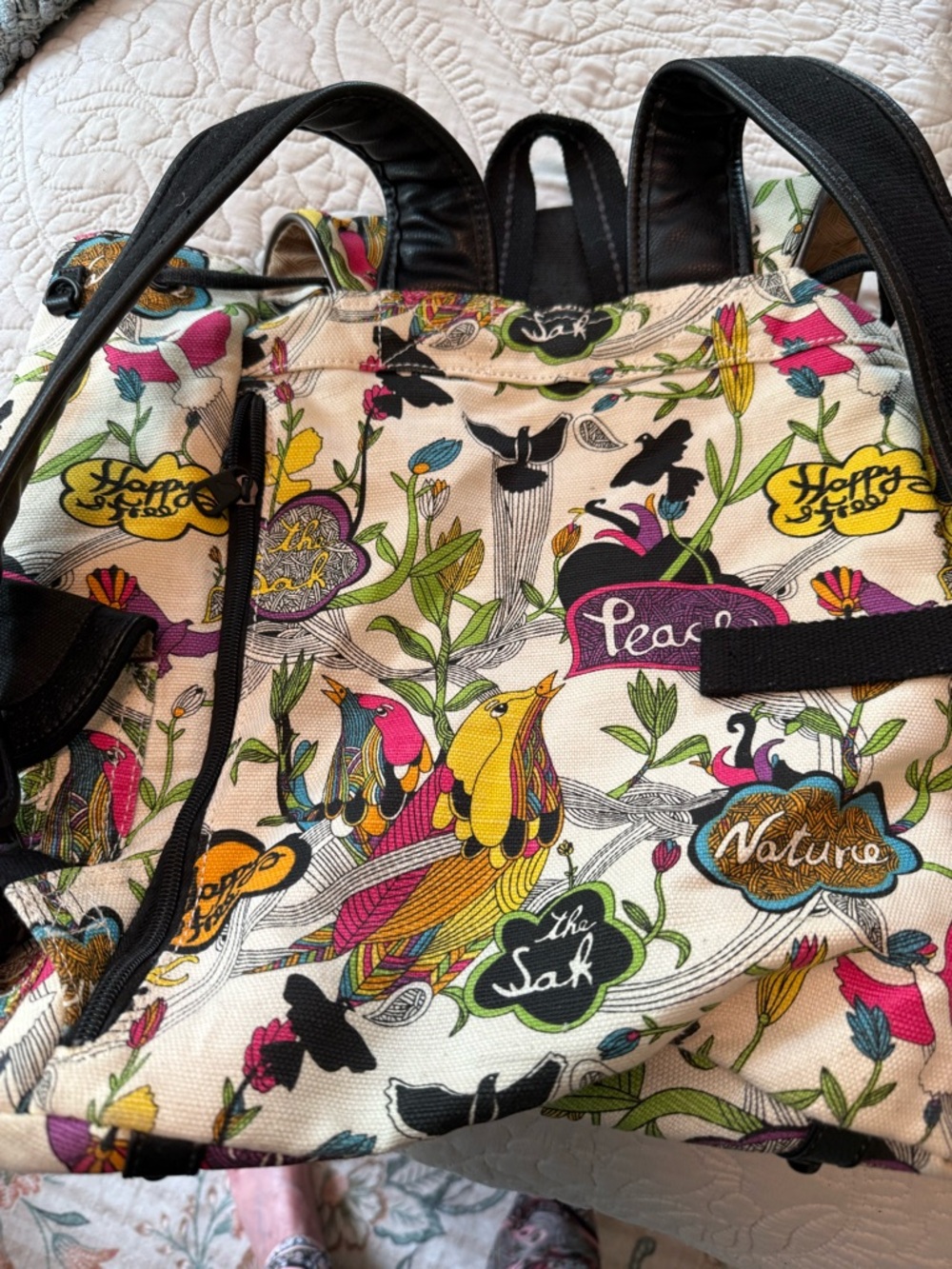 Sakroots Peace Print Canvas Backpack Large - Picture 3 of 9
